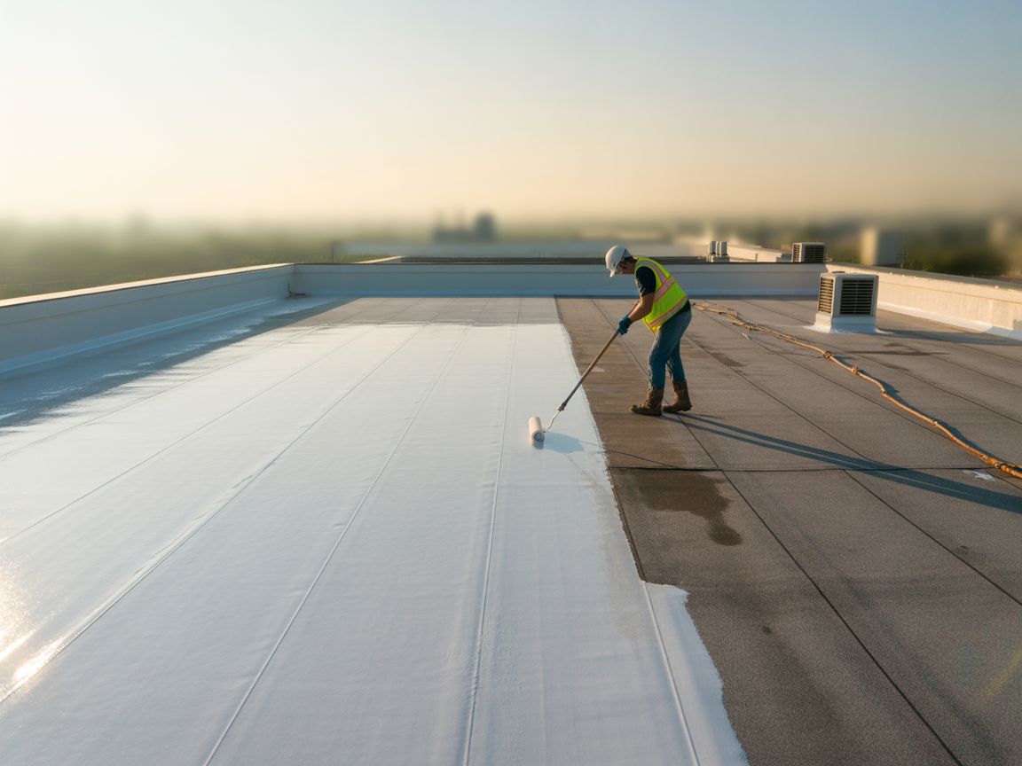 Commercial Roof Coating Application