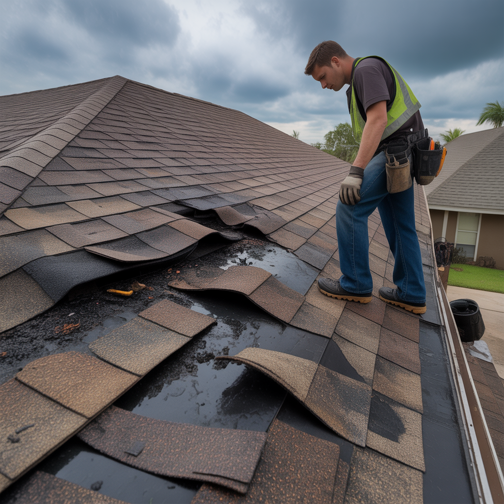 Storm Damaged Asphalt Shingles
